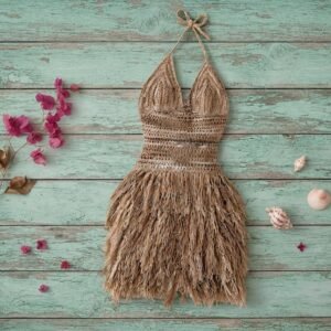 vestido areia dourada